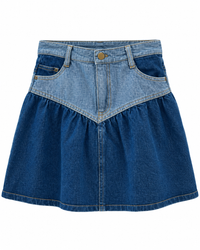 Two-Tone Denim Skirt