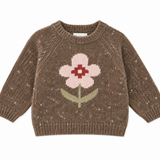 Knitted Sweater With Flower