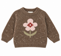 Knitted Sweater With Flower