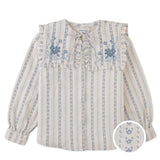 Esmeralda Blouse With Embroidery And Ruffle Detail