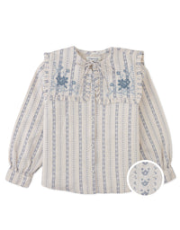 Esmeralda Blouse With Embroidery And Ruffle Detail