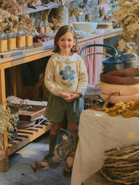 Knitted Sweater With Flower