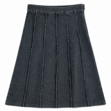 Paneled Denim Skirt
