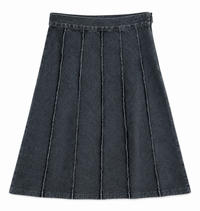 Paneled Denim Skirt