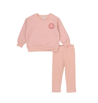 Embossed Smiley Sweatset Girl