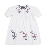 Girls Woven Cotton Dress With Embroidery