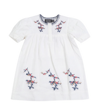 Girls Woven Cotton Dress With Embroidery