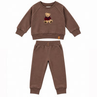 Hook Stitch Bear Sweatshirt & Pant Set