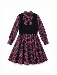 Hot Pink Square Design With Attached Knit Vest
