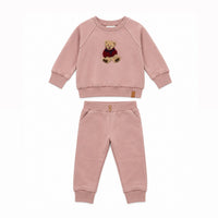 Hook Stitch Bear Sweatshirt & Pant Set