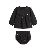 Floral Embroidered Blouse And Bloomer Set