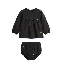 Floral Embroidered Blouse And Bloomer Set