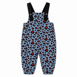 Corduroy Leopard Printed Long Overall