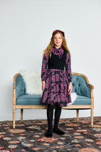 Hot Pink Square Design With Attached Knit Vest