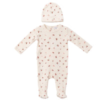Baby Cherry And Bow Print Pointelle Footie