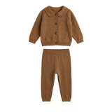 Knit 2 PC Set With Pointelle Hearts