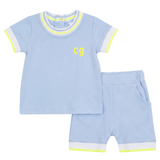 2 PCS Shorts Set With Contrast Trim