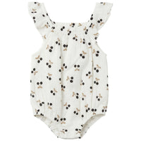 Crinkle Woven Cherry Print Girl Bubble