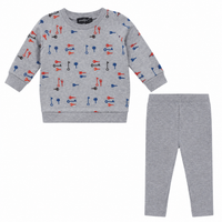 Key Print French Fleece Two Piece Set Boys