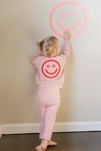 Embossed Smiley Sweatset Girl