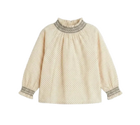 Mini Print Smocked Blouse