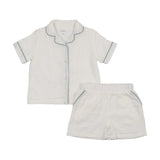 White/Green 2 Piece Shorts Set