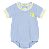 Baby Short Onesie With Stripe Trim