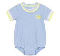 Baby Short Onesie With Stripe Trim