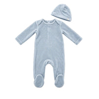 Allover Circle Print Velour Footie