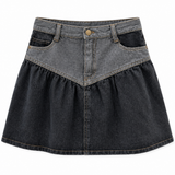 Two-Tone Denim Skirt