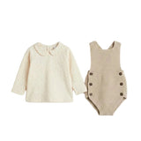 Knit Bubble & Cotton Shirt Set