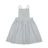 Embroidered Linen Jumper With Pintuck Collar Blouse