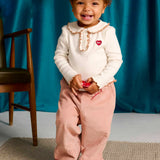 Baby Geraldine Ribbed Tee With Scalloped Collar