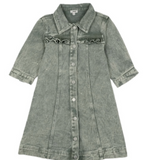 Colored Jean 3/4 Sleeve Dress