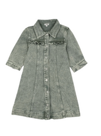 Colored Jean 3/4 Sleeve Dress