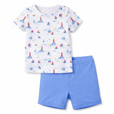 Sail Boat Print 2 PCS Swim Suit For Baby Boys