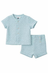 Boys 2 PC In Textured Waffle Fabric