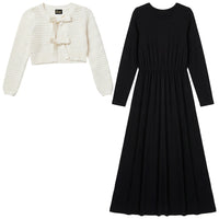 Girls Eyelet Bow Cardi And Robe Set