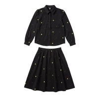 Floral Embroidered Blouse & Skirt Set