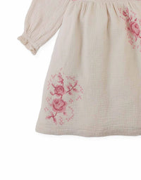 Emmaline Smocked Dress With Cross Stitch Embroidery