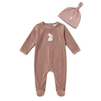 Velour Bunny Footie