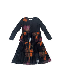 Vibrant Mesh Pleated Dress