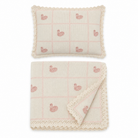 Girls Knit Blanket & Pillow Set