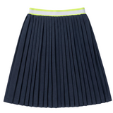 Girls Pleated Skirt With Striped Elastic Waistband