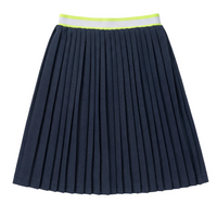 Girls Pleated Skirt With Striped Elastic Waistband