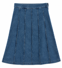 Paneled Denim Skirt