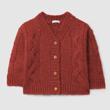 V-neck Knitted Braided Cardigan