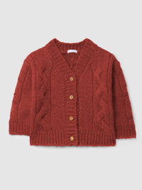 V-neck Knitted Braided Cardigan