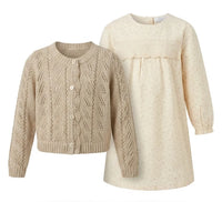 Ruffle Collar Dress With Cardigan