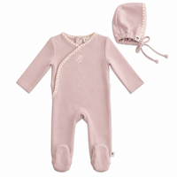 Rose Embroidery Wrap Footie
